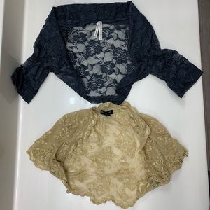 Two short sleeve bolero shrugs